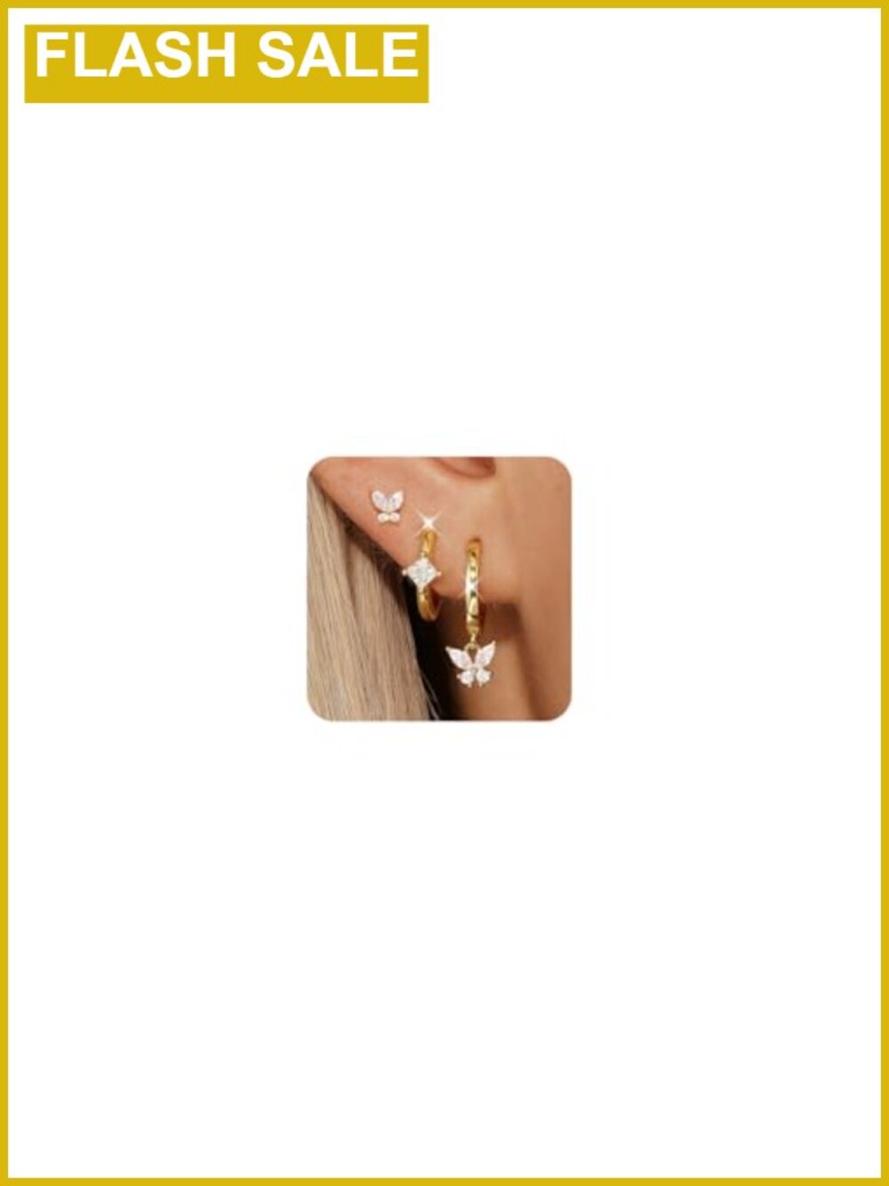 14K Gold Plated Hoop Earrings Set for Women, Hypoallergenic with 925 Sterling